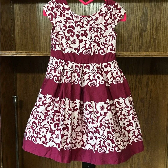 Janie and Jack | Dresses | Janie And Jack Special Occasion Cotton Cranberry  Lace Prin Dress Size 3 | Poshmark